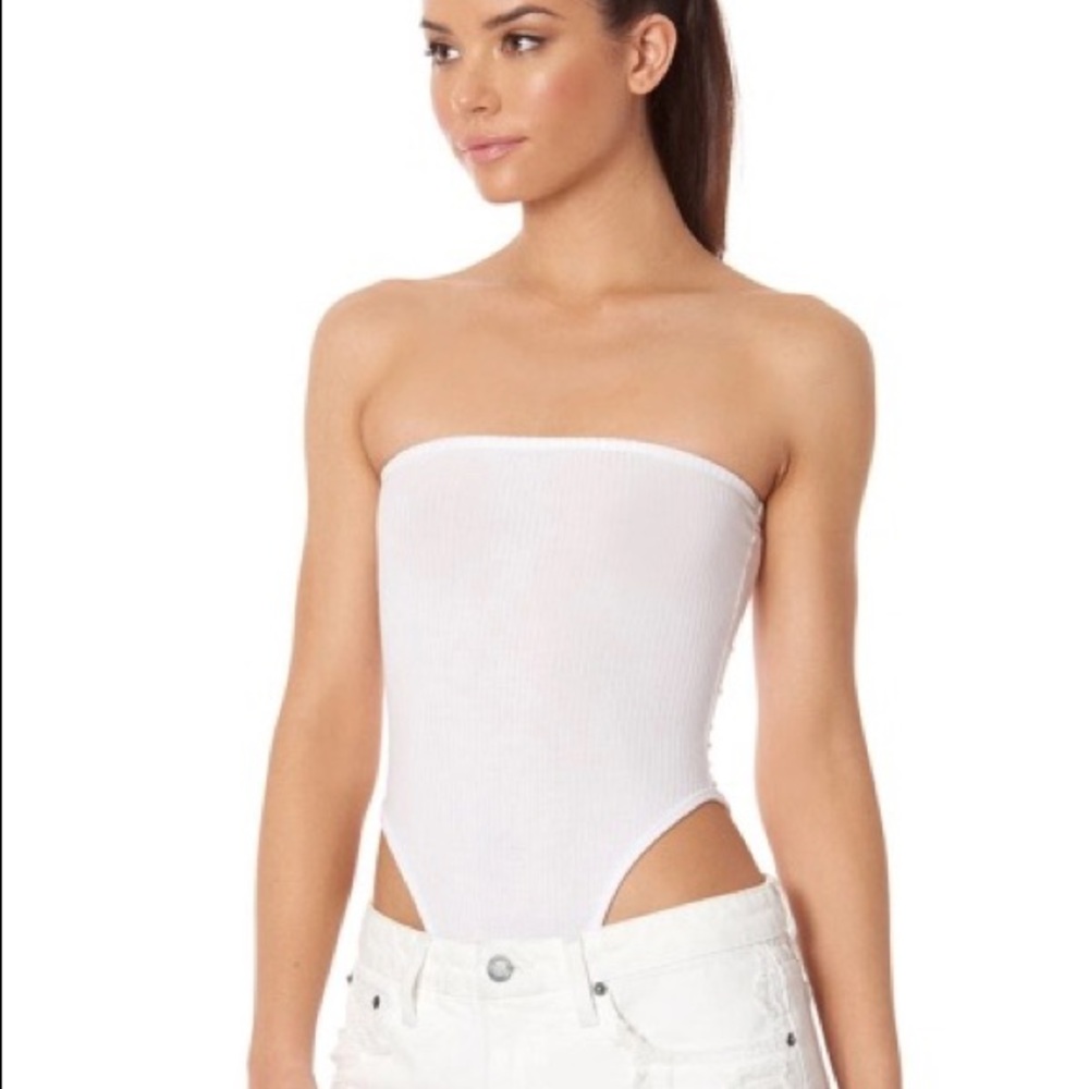LF Emma & Sam Ribbed High Leg Strapless Bodysuit